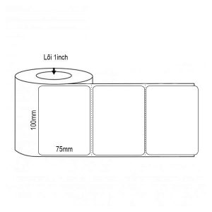 Giấy decal pvc (100x75)mm x 50 mét / cuộn ( 1 tem /1 hàng)