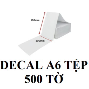 Giấy decal nhiệt 1 tem (100x150)mm (Dạng tệp 500 tờ, A6)