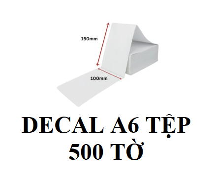 Giấy decal nhiệt 1 tem (100x150)mm (Dạng tệp 500 tờ, A6)